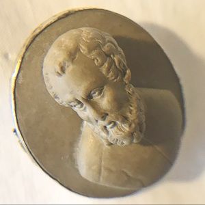 Rare Antique Victorian “Lava” Stone Brooch